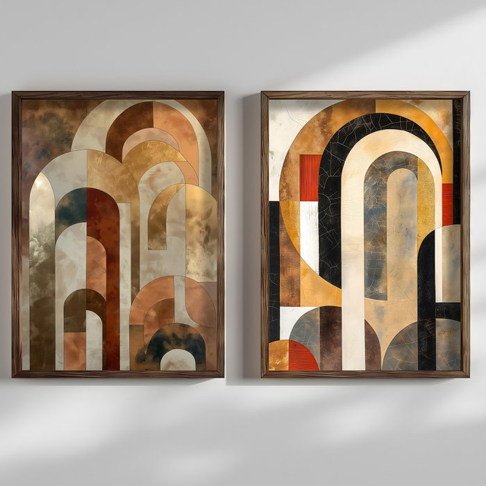 Wallity HUM104 Cuadros Decorativos enmarcados en MDF (2 piezas)